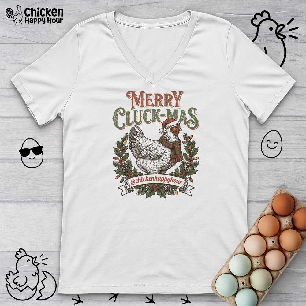 Merry Cluck-Mas V-Neck Tee