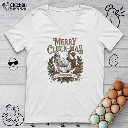 Merry Cluck-Mas V-Neck Tee