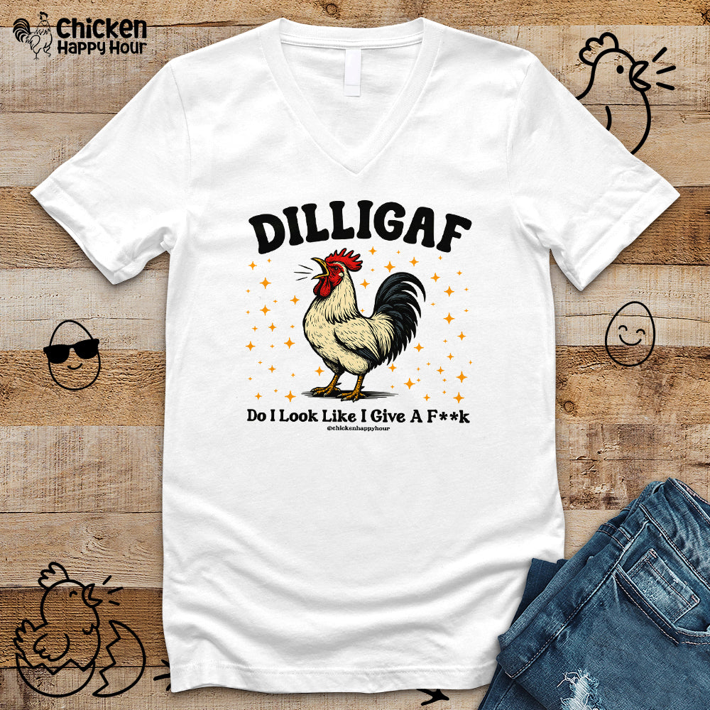 DILLIGAF Do I Look Like I Give A Fk V-Neck Tee