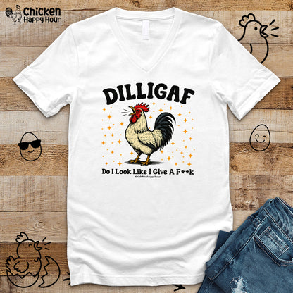 DILLIGAF Do I Look Like I Give A Fk V-Neck Tee