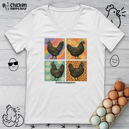 Retro Chicken V-Neck Tee