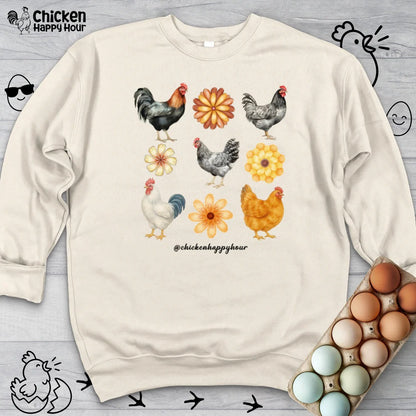 Chicken With Flowers Sweatshirt