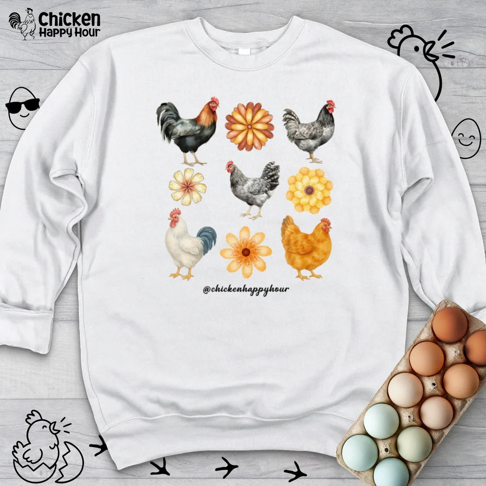 Chicken With Flowers Sweatshirt