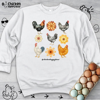 Chicken With Flowers Sweatshirt
