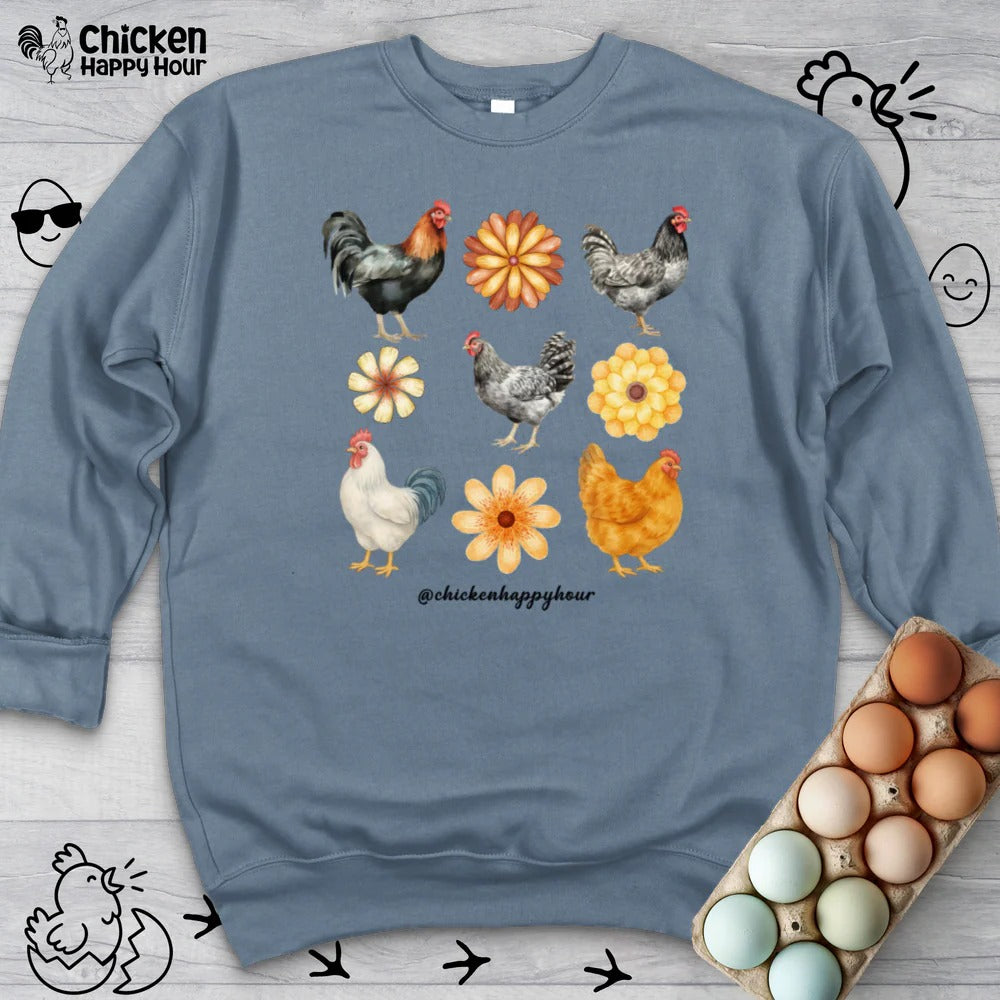 Chicken With Flowers Sweatshirt