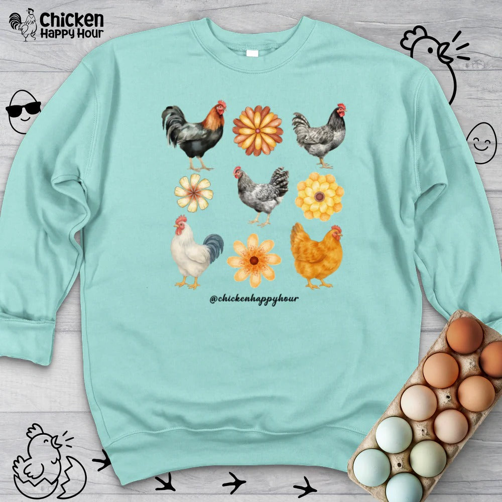 Chicken With Flowers Sweatshirt