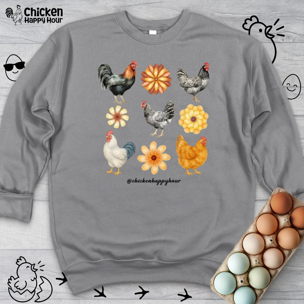 Chicken With Flowers Sweatshirt