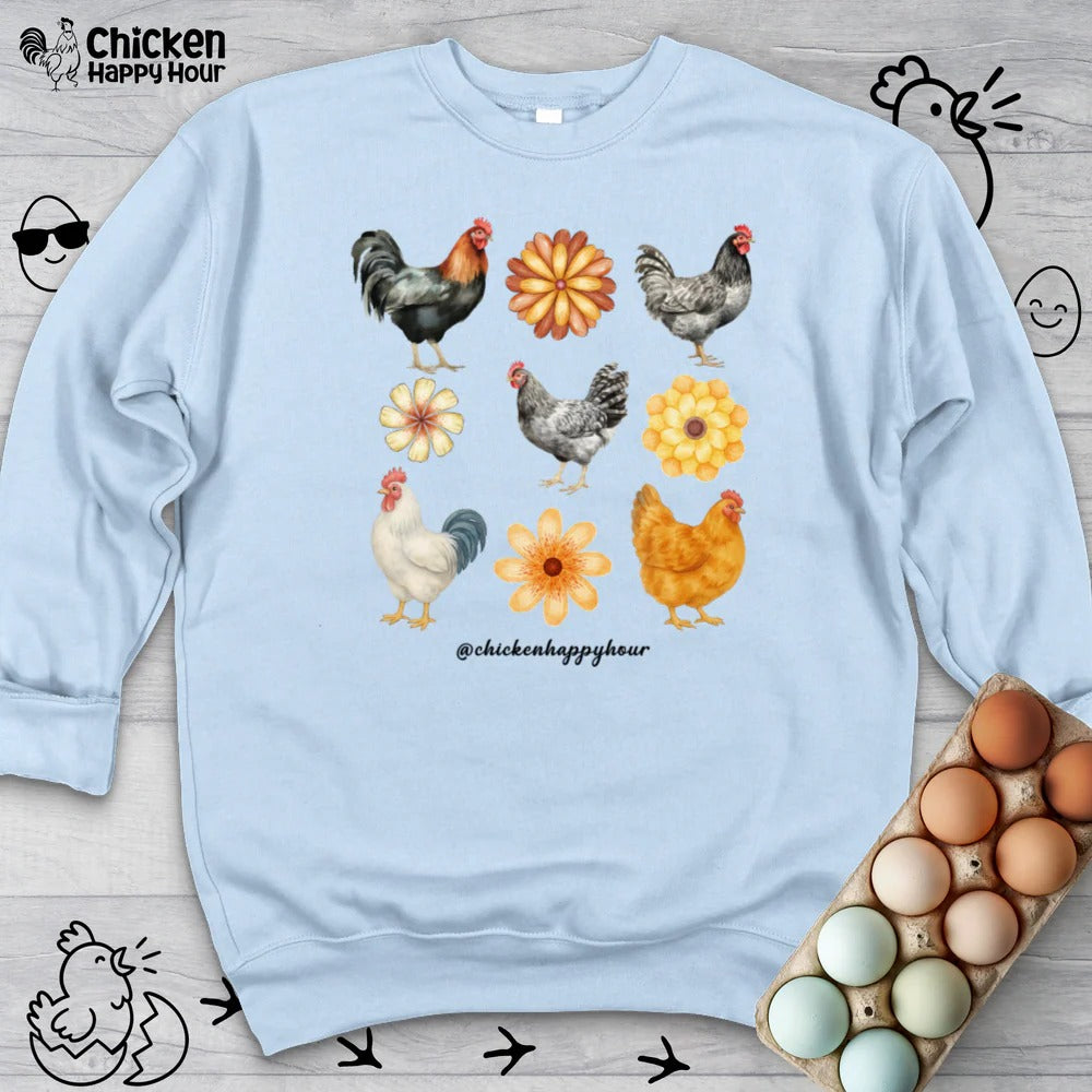 Chicken With Flowers Sweatshirt