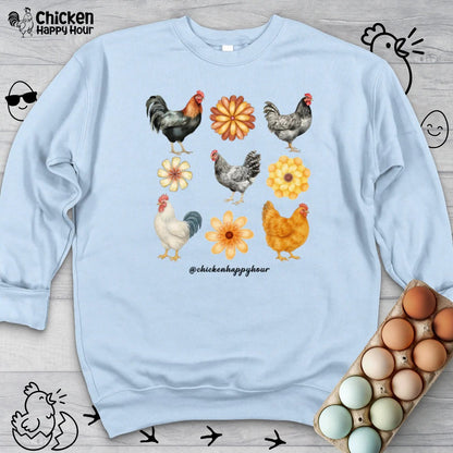 Chicken With Flowers Sweatshirt