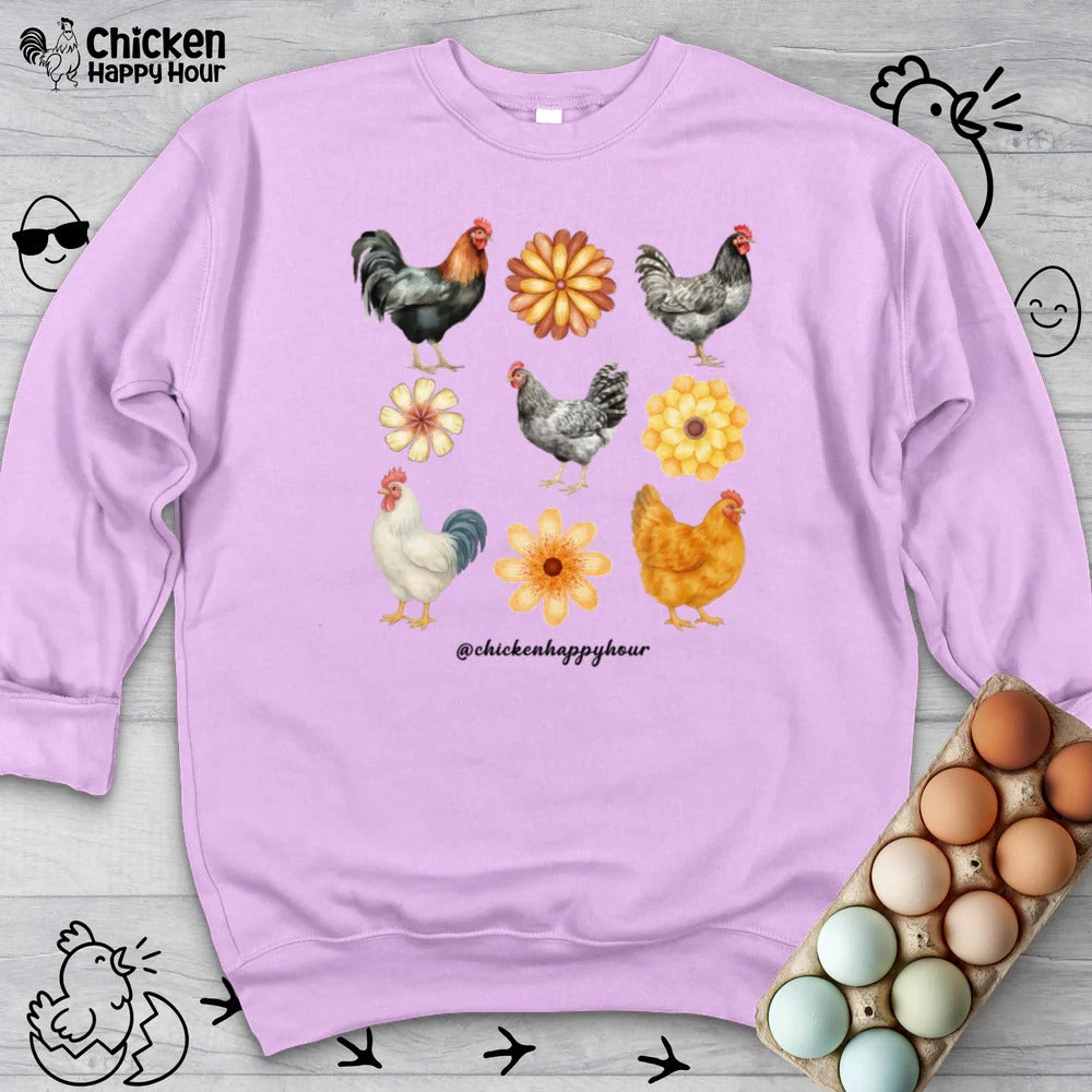 Chicken With Flowers Sweatshirt