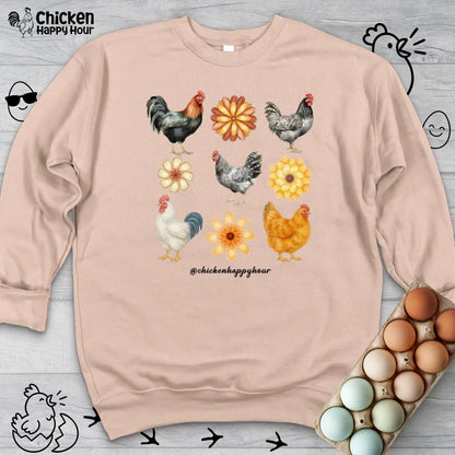 Chicken With Flowers Sweatshirt