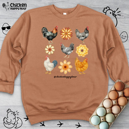 Chicken With Flowers Sweatshirt